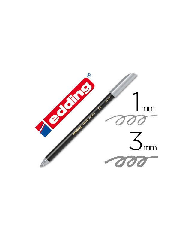 Rotulador edding punta fibra 1200 plata n. 54 punta redonda 1-3 mm