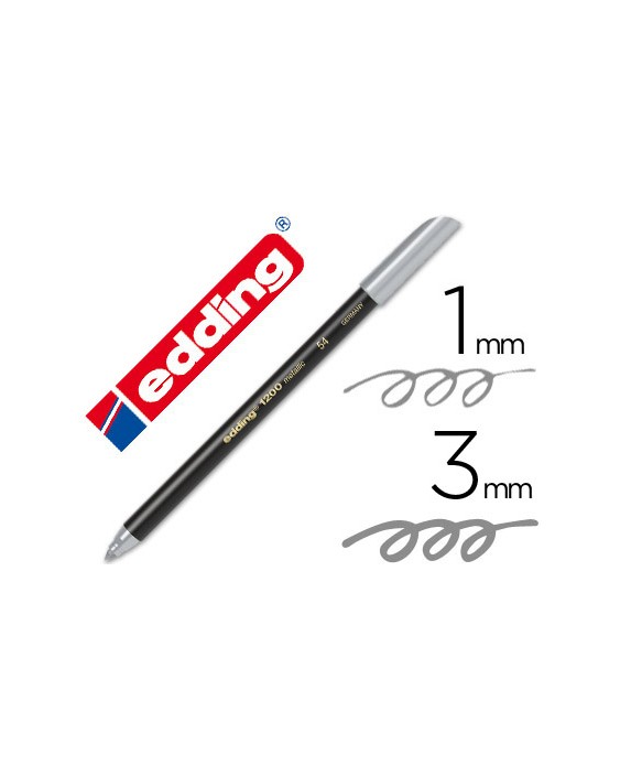 Rotulador edding punta fibra 1200 plata n. 54 punta redonda 1-3 mm