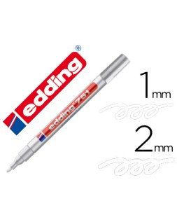 Rotulador edding punta fibra 751 blanco punta redonda 1-2 mm