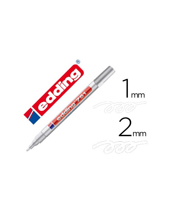 Rotulador edding punta fibra 751 blanco punta redonda 1-2 mm