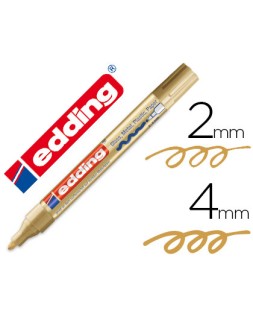 Rotulador edding punta fibra 750 oro punta redonda 2-4 mm