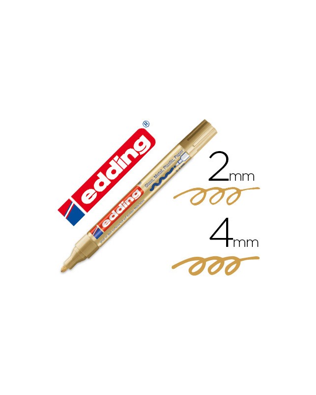 Rotulador edding punta fibra 750 oro punta redonda 2-4 mm
