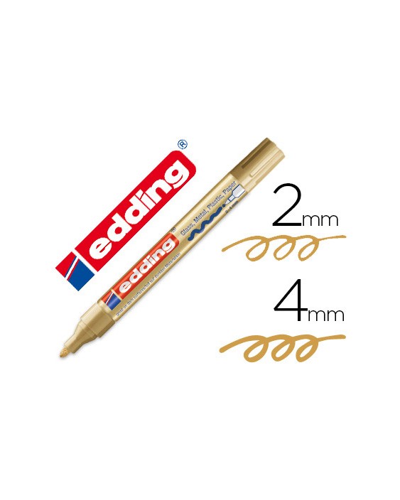 Rotulador edding punta fibra 750 oro punta redonda 2-4 mm