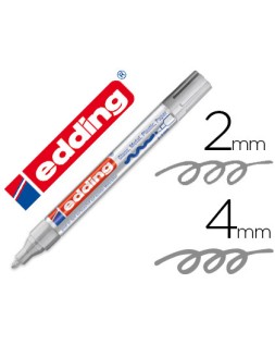 Rotulador edding punta fibra 750 plata punta redonda 2-4 mm