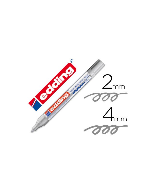 Rotulador edding punta fibra 750 plata punta redonda 2-4 mm