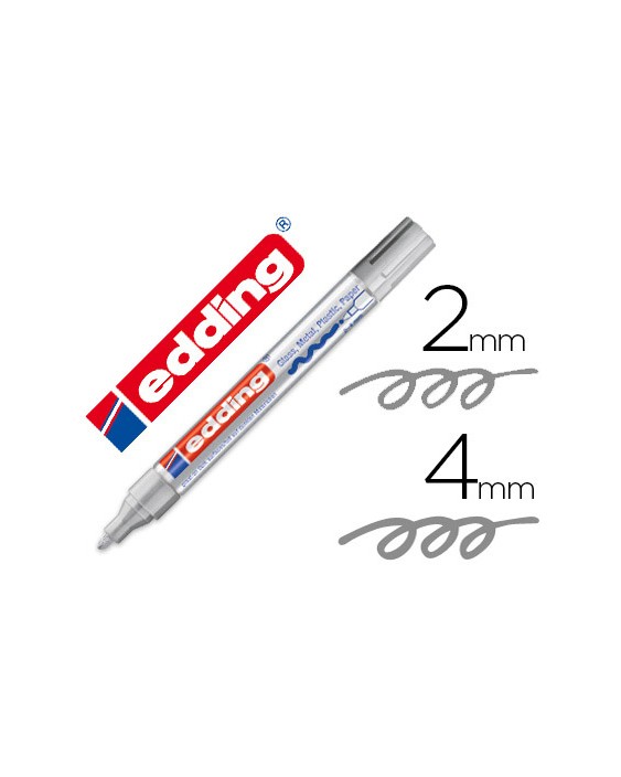 Rotulador edding punta fibra 750 plata punta redonda 2-4 mm