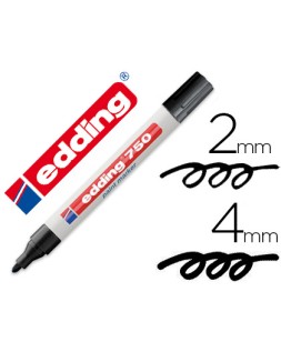 Rotulador edding punta fibra 750 negro punta redonda 2-4 mm