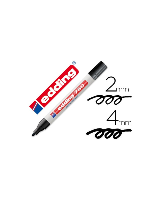 Rotulador edding punta fibra 750 negro punta redonda 2-4 mm