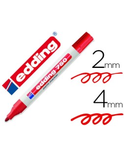 Rotulador edding punta fibra 750 rojo punta redonda 2-4 mm