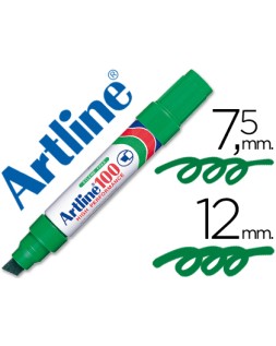 Rotulador artline marcador permanente 100 verde punta biselada