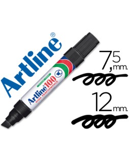 Rotulador artline marcador permanente 100 negro -punta biselada