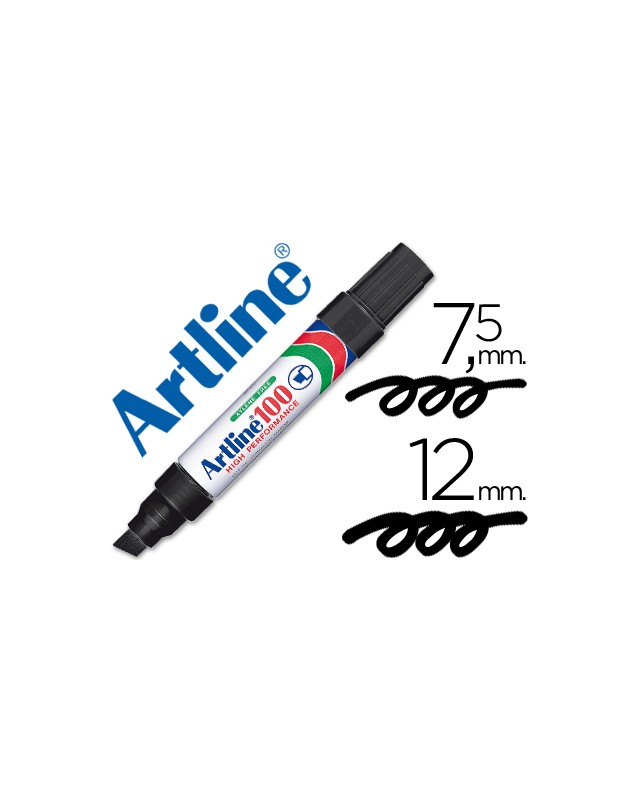 Rotulador artline marcador permanente 100 negro -punta biselada