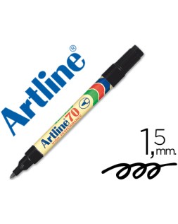 Rotulador artline marcador permanente ek-70 negro punta redonda 1.5 mm papel metal y cristal