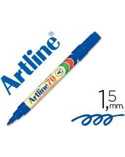 Rotulador artline marcador permanente ek-70 azul punta redonda 1.5 mm papel metal y cristal