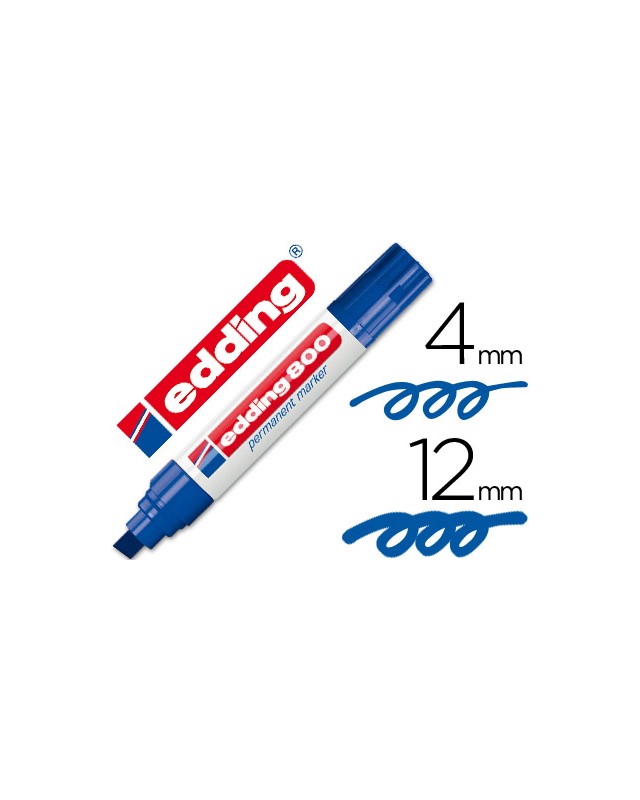 Rotulador edding marcador permanente 800 azul punta biselada 12 mm