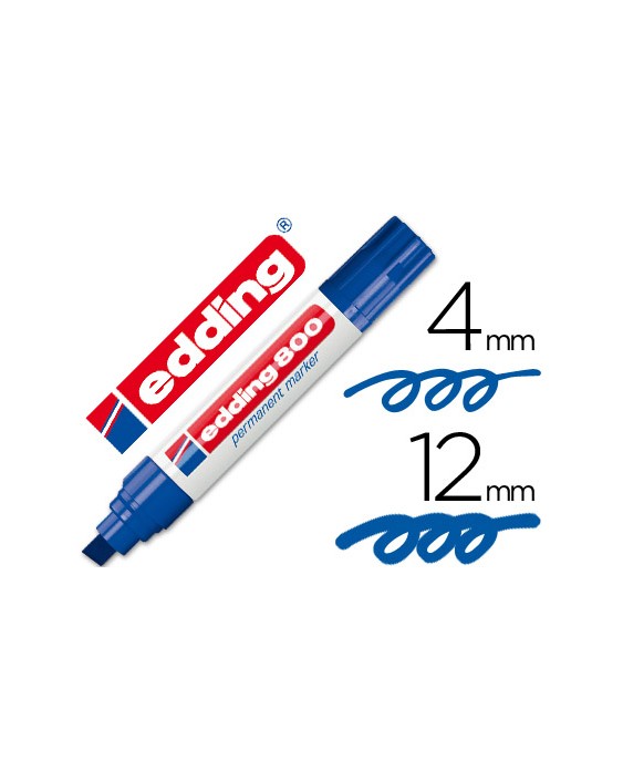 Rotulador edding marcador permanente 800 azul punta biselada 12 mm