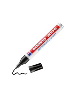 Rotulador edding marcador permanente 3000 negro punta redonda 1,5-3 mm recargable