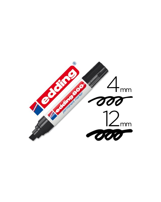 Rotulador edding marcador permanente 800 negro punta biselada 12 mm