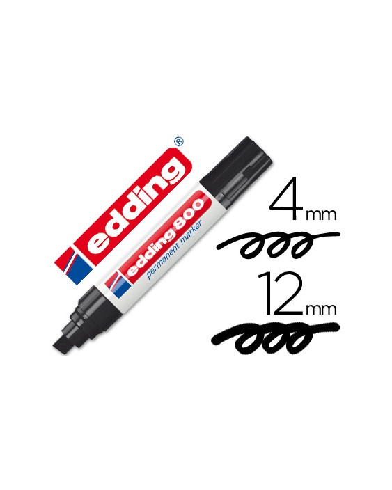 Rotulador edding marcador permanente 800 negro punta biselada 12 mm