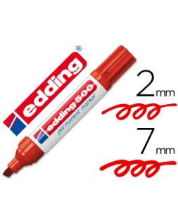 Rotulador edding marcador permanente 500 rojo punta biselada 7 mm