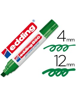 Rotulador edding marcador permanente 800 verde punta biselada 12 mm recargable