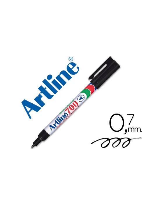 Rotulador artline marcador permanente ek-700 negro punta redonda 0.7 mm papel metal y cristal