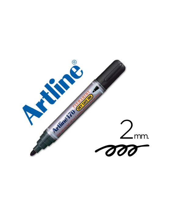 Rotulador artline marcador permanente 170 negro punta redonda 2 mm antisecado