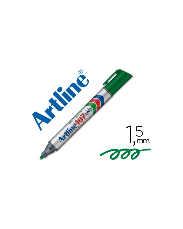 Rotulador artline marcador permanente 107 verde punta redonda