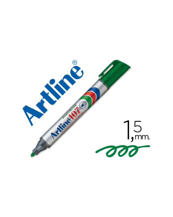 Rotulador artline marcador permanente 107 verde punta redonda