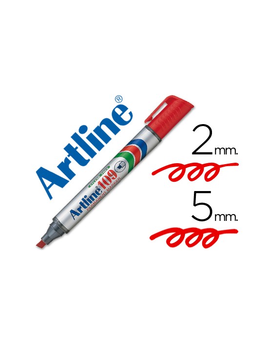 Rotulador artline marcador permanente 109 rojo punta biselada