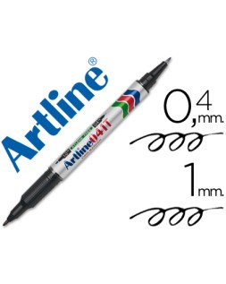 Rotulador artline marcador permanente ek-041t negro doble punta 0,4 y 1,0 mm