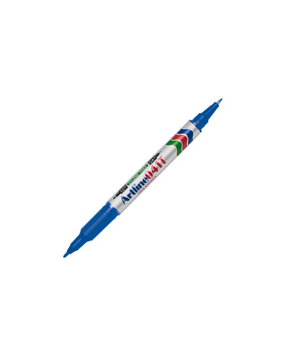 Rotulador artline marcador permanente ek-041t azul doble punta 0.4 y 1.0 mm