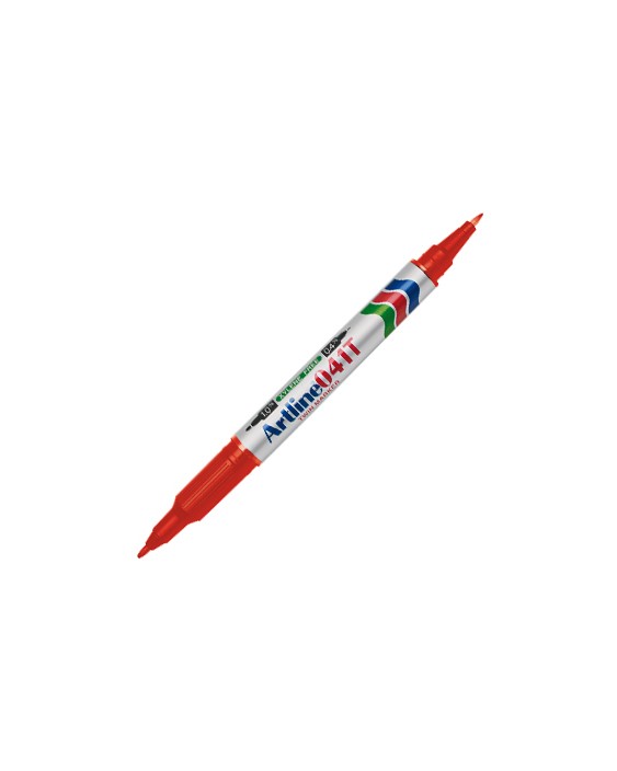 Rotulador artline marcador permanente ek-041t rojo doble punta 0.4 y 1.0 mm