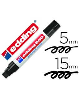 Rotulador edding marcador permanente 850 negro punta biselada 5-15 mm recargable