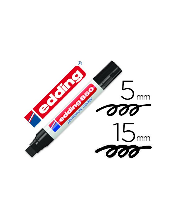 Rotulador edding marcador permanente 850 negro punta biselada 5-15 mm recargable
