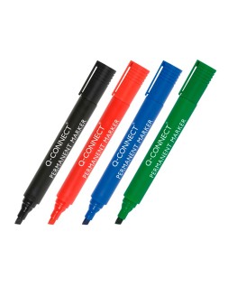 Rotulador q-connect marcador permanente negro punta biselada 5 mm