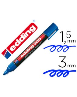 Rotulador edding marcador permanente 300 azul punta redonda 1,5-3 mm recargable