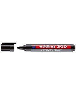 Rotulador edding marcador permanente 300 negro punta redonda 1,5-3 mm recargable