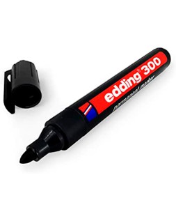 Rotulador edding marcador permanente 300 negro punta redonda 1,5-3 mm recargable