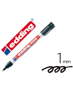 Rotulador edding marcador permanente 400 negro punta redonda 1 mm recargable