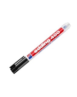 Rotulador edding marcador permanente 400 negro punta redonda 1 mm recargable
