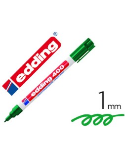Rotulador edding marcador permanente 400 verde punta redonda 1 mm recargable