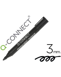 Rotulador q-connect marcador permanente negro punta redonda 3 mm