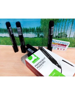 Rotulador q-connect marcador permanente negro punta redonda 3 mm