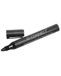 Rotulador q-connect marcador permanente negro punta redonda 3 mm