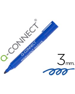 Rotulador q-connect marcador permanente azul punta redonda 3 mm
