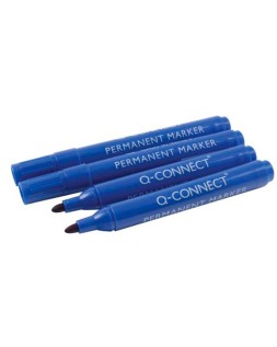 Rotulador q-connect marcador permanente azul punta redonda 3 mm
