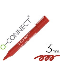 Rotulador q-connect marcador permanente rojo punta redonda 3 mm