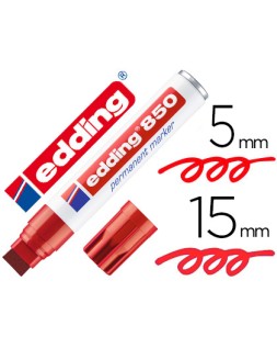 Rotulador edding marcador permanente 850 rojo punta biselada 5-15 mm recargable