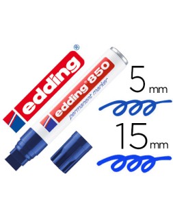 Rotulador edding marcador permanente 850 azul punta biselada 5-15 mm recargable